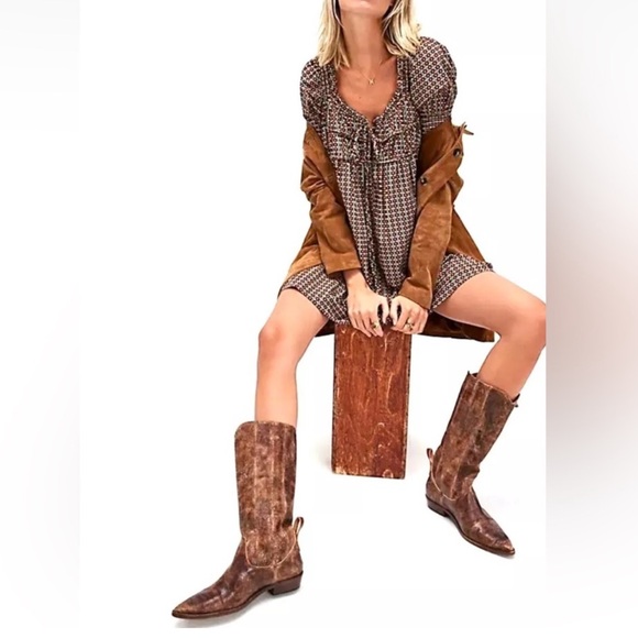 Shoes - We the Free Allistar Brown Leather Cowboy Boots.